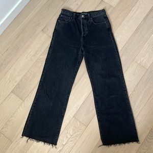 Denim Forum Black Farrah High Rise Wide Leg